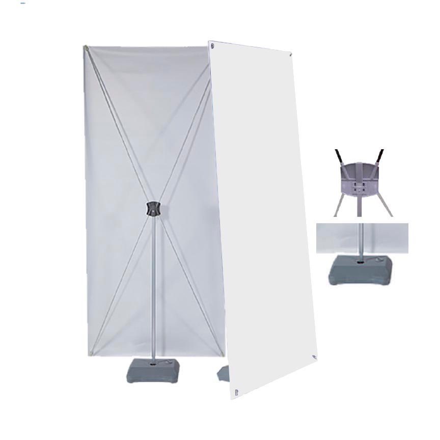 X Banner tipo araña con base de agua de 60×160 cms - Estructura publicitaria Banners.gt